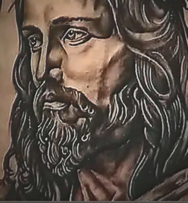 Cristo Sombras — Franko Aguayo en Abyss Tattoo Studio