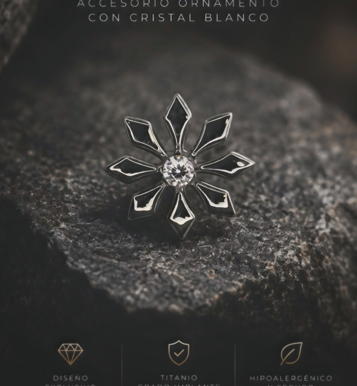 Flor Cristal F136 — Byron López en Abyss Tattoo Studio